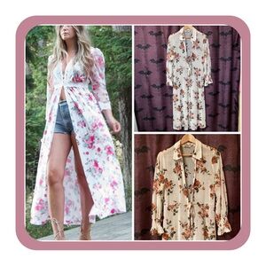 2/$15!! Beautiful Rose Duster
